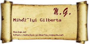 Mihályi Gilberta névjegykártya